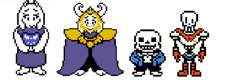 Two sides of every coin — Undertale characters with some cool Pokemon